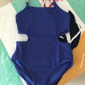 Blue Cutout Swimsuit